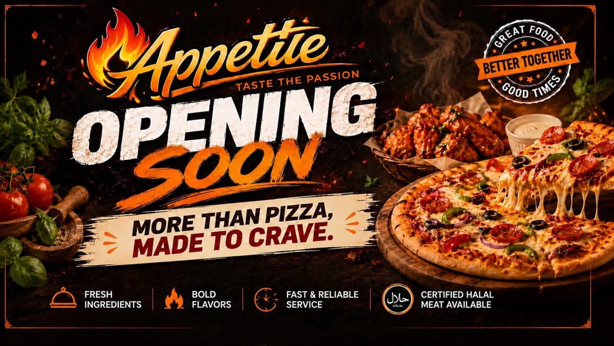 Appetite — bold flavors, fast service, certified halal meat available